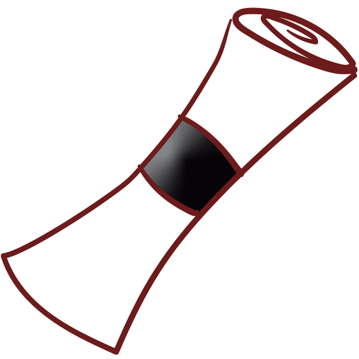 small graphic of a rolled up paper