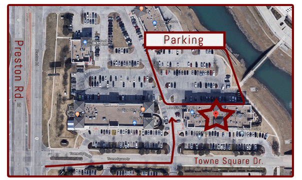 picture of a birds eye view of the parking lot