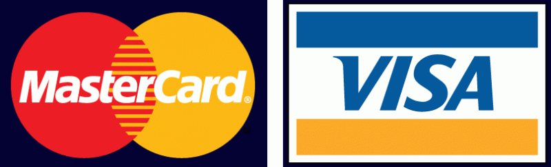 Visa and Mastercard Logos.